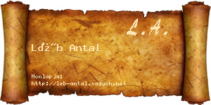 Léb Antal névjegykártya